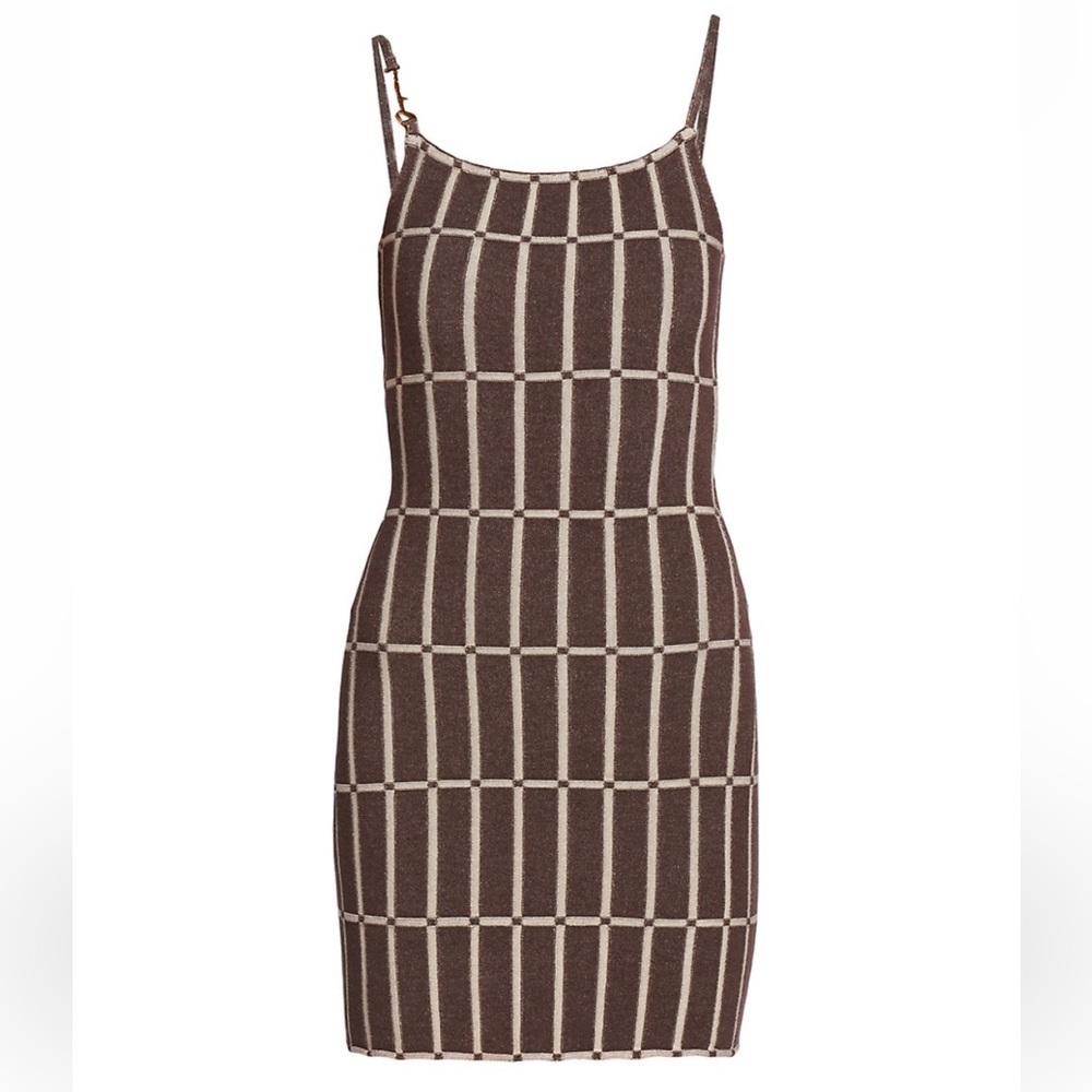 JACQUEMUS La Robe Maille Malha Mini Dress in Size 0 (32). Color: Brown.